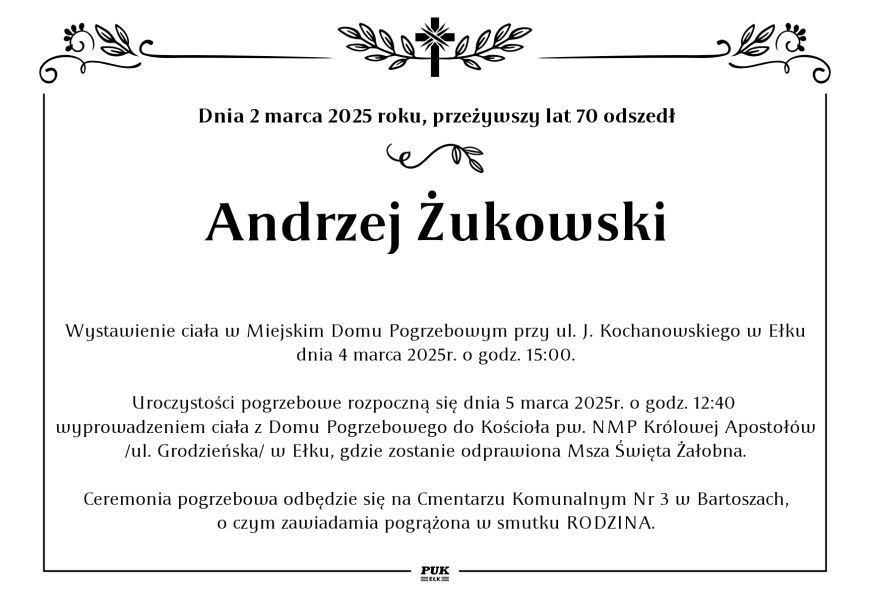Andrzej Żukowski - nekrolog